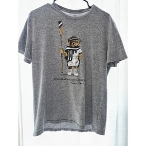 Polo Ralph Lauren Mens Polo Bear Rowing Graphic T-Shirt Heather Grey Medium